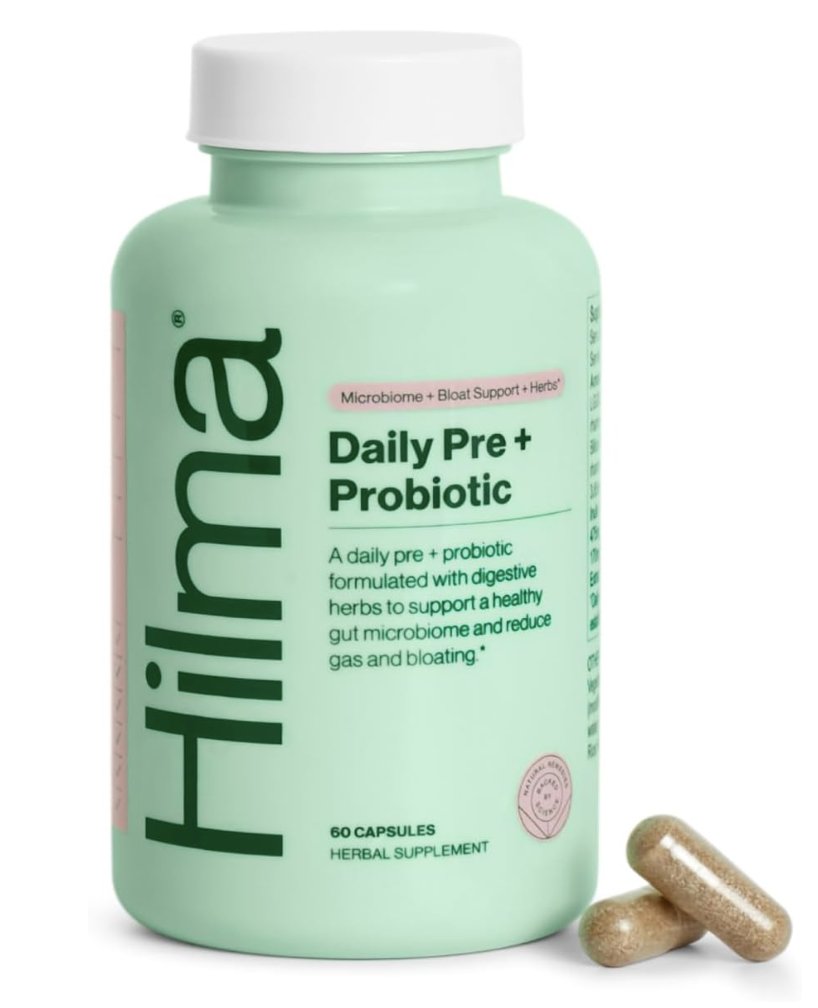 Hilma's Daily Pre + Probiotic, one the the best probiotics to help you poop